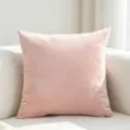 Elegant solid light pink velvet cushion cover decorative square throw pillowcase - Dark Pink / 40*40cm