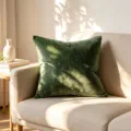 Σκούρο πράσινο τετράγωνο κάλυμμα μαξιλαριού από βελούδο για διακόσμηση καναπέ σαλονιού - Λαδί