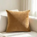 Solid color velvet pillow cover in camel brown for minimalist home decor and sofa styling - Camel / 40*40cm