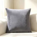 Solid grey velvet pillow cover on a modern cream sofa - Dark Gray / 40*40cm