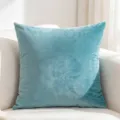 Premium solid light blue velvet cushion cover minimalist square throw pillowcase - Teal / 40*40cm