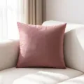 Solid pink velvet cushion cover for Nordic minimalist home decor soft throw pillowcase - Dusty Pink / 40*40cm