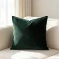 Minimalist forest green solid color velvet cushion cover for luxury sofa decoration - Dark Green / 40*40cm