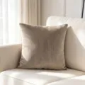 Premium solid taupe velvet throw pillow cover for minimalist home sofa decoration - Light Brown / 40*40cm