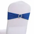 Koningsblauwe elastische stoelstrik met strass gesp voor bruiloft decor - Saffierblauw