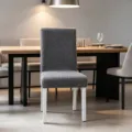 Elastic jacquard dining chair cover in dark gray with decorative herringbone pattern - One Size / 星链灰色