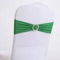 Elegante smaragdgroene elastische stoelsjerp met fonkelende ronde strass-gesp versiering - Groen