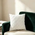 Luxury white velvet throw pillow cover with diamond quilted pattern for sofa - 50*30cm (Without Filling) / White