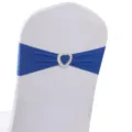 Fascia elastica per sedia blu reale con fibbia a cuore scintillante per decorazioni eventi - Stile Blu Scuro (YT260721-3) / 13cm*35cm