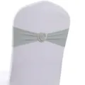 Fascia elastica per sedia grigio argento con fibbia a cuore - Stile Grigio Argento (YT260721-8) / 13cm*35cm
