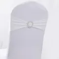 Fascia per sedia elastica bianca con fibbia a cuore di perle - Stile Bianco (YT260721-10) / 13cm*35cm
