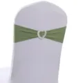 Fascia per sedia elastica verde salvia con fibbia a cuore - Stile Verde Salvia (YT260721-31) / 13cm*35cm
