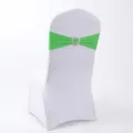 Fascia elastica verde per sedia con fibbia a cuore in argento per banchetti di nozze - Stile Verde (YT260721-20) / 13cm*35cm