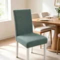 Textured sage green jacquard stretch dining chair cover for home seat protector - One Size / 星链松柏绿