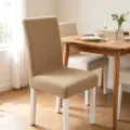Minimalist beige jacquard stretch chair cover protector for home dining room seating decor - One Size / 星链杏色