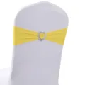 Fascia per sedia elastica gialla con fibbia a cuore argento nozze - Stile Giallo (YT260721-25) / 13cm*35cm