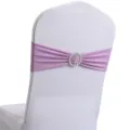 Elegante paarse spandex stoelsjerp met strass gesp voor bruiloft decoratie ontwerp - 13cm*35cm / Violet