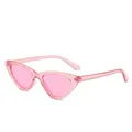 Rosa glitzernde Katzenaugen-Sonnenbrille für Kinder, perfekt für Streetwear - Transparent rosa Rahmen rosa Gläser