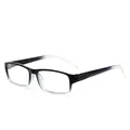 Elegantes gafas de lectura ligeras de resina con filtro de luz azul y marco degradado - +350 / Negro