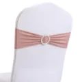 Roze elastische stoelband met strass gesp voor bruiloft en banketstoel decoratie - 13cm*35cm / Roségoud