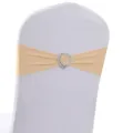 Fascia elastica per sedie da matrimonio color champagne con fibbia a cuore argentata - Stile Champagne con Fibbia a Cuore in Strass (YT260721-5) / 13cm*35cm