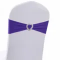 Fascia per sedia viola elastica con fibbia a cuore - Stile Viola (YT260721-11) / 13cm*35cm