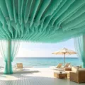 Türkisfarbene Deckenverkleidung aus Netzstoff für die Dekoration von Resorts und Hochzeiten - Fall 30cm * 1m / Türkisgrün