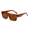 Retro-Sonnenbrille mit quadratischem Rahmen für Damen, Schildpattmuster und braune Gläser - Schildpatt Rahmen