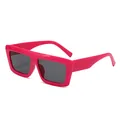 Retro-Sonnenbrille mit dickem quadratischem Rahmen für Damen in leuchtendem Pink - Rosa Rahmen Graue Linse