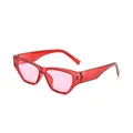 Vintage rote Cat-Eye-Sonnenbrille mit rosa Gläsern und breiten Bügeln für Damen - Roter Rahmen Rosa Gläser