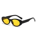 Vintage Cat-Eye-Sonnenbrille mit schwarzem Rahmen und gelben Gläsern für Damen - Schwarzer Rahmen Gelbe Gläser