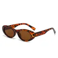 Retro-Sonnenbrille mit ovalem Rahmen, schickem Schildpattmuster und braunen Gläsern - Schildpatt Rahmen