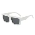 Modische Retro-Quadrat-Sonnenbrille mit dickem weißem Rahmen und dunklen Gläsern - Weißer Rahmen Graue Gläser