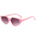 Trendy onregelmatige geometrische zonnebril voor dames in levendig zuurstokroze stijl - Jelly Roze Montuur Verloop Grijs Lenzen