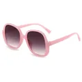Lunettes de soleil carrées oversize roses élégantes avec verres dégradés pour femmes - Monture Rose Verres Dégradés Gris