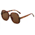 Lunettes de soleil carrées rétro oversize en finition écaille avec verres bruns - Monture Écaille de Tortue Verres Thé