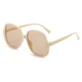 Lunettes de soleil rétro carrées surdimensionnées avec monture crème pour femmes - Monture Blanc Cassé Lentille Thé