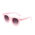Modische rosa Rundrahmen Sonnenbrille für Damen mit dunklen Verlaufsgläsern für Vintage-Look - Gelee Rosa Rahmen Doppelt Graue Linse