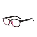 Stijlvolle blauwlichtfilter bril met zwart-roze montuur voor dames en heren geschikt - Buitenkant Zwart Binnenkant Paars Frame / Bijziendheid 225 Graden