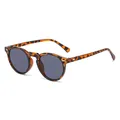 Vintage round sunglasses featuring a classic tortoise shell frame and dark gray lenses - Tortoise Frame Gray Lens