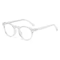Classic vintage round transparent frame glasses with stylish rivet details for men and women - Transparent Frame Anti-Blue Light