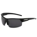 Sleek black polarized sports sunglasses for cycling and outdoor adventures with UV protection - Gray Lens (VA03) / Polarized / Black Frame