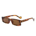 Trendy tortoiseshell rectangle sunglasses for women with brown lenses for street style - Tortoiseshell Frame Tea Lens