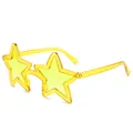 Lunettes de soleil de fête jaunes en forme d'étoile avec des paillettes dorées - Monture Jaune Verres Jaunes