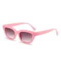 Modische Vintage Cat-Eye-Sonnenbrille für Damen in Rosa mit lila Verlaufsgläsern - Gelee Rosa Doppelt Graue Gläser