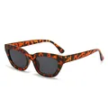 Modische Vintage-Sonnenbrille für Damen mit Schildpatt-Muster und dunklen Gläsern - Schildpatt-Rahmen Schwarzgraue Gläser