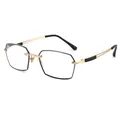 Gafas de lectura elegantes sin montura con filtro de luz azul y marco dorado para mayores - +350 / Montura Oro Negro