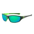Gafas de sol deportivas para ciclismo con lentes polarizadas verdes y montura negra - Marco Negro Lente Espejo Verde