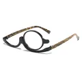 Schmink-Lesebrille mit um 180 Grad drehbarem Einzelglas und Bügeln mit Leopardenmuster - 100 / Bright Black Leopard