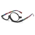 Schminkbrille mit um 180 Grad drehbarer Einzellinse und Bügeln im Zebra-Design - 100 / Glänzend Schwarz Zebra